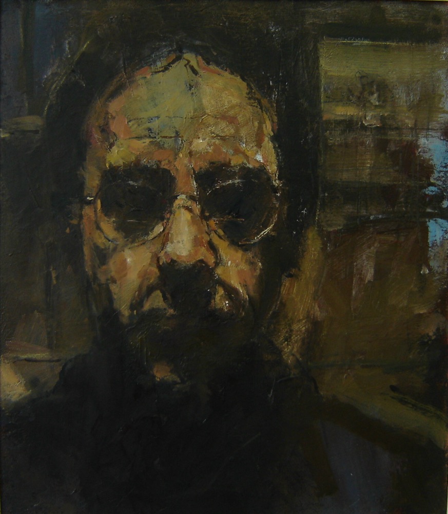 Self portrait in dark mirror